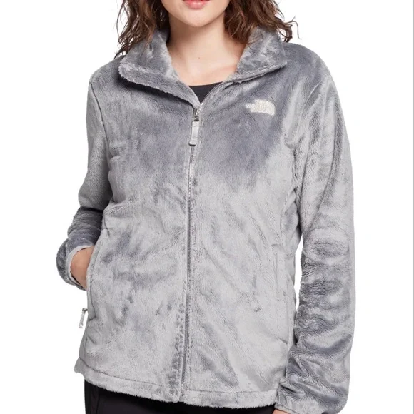 THE NORTH FACE Women's Osito Jacket Gray Zip Up Pockets Sporty SP - Picture 2 of 12